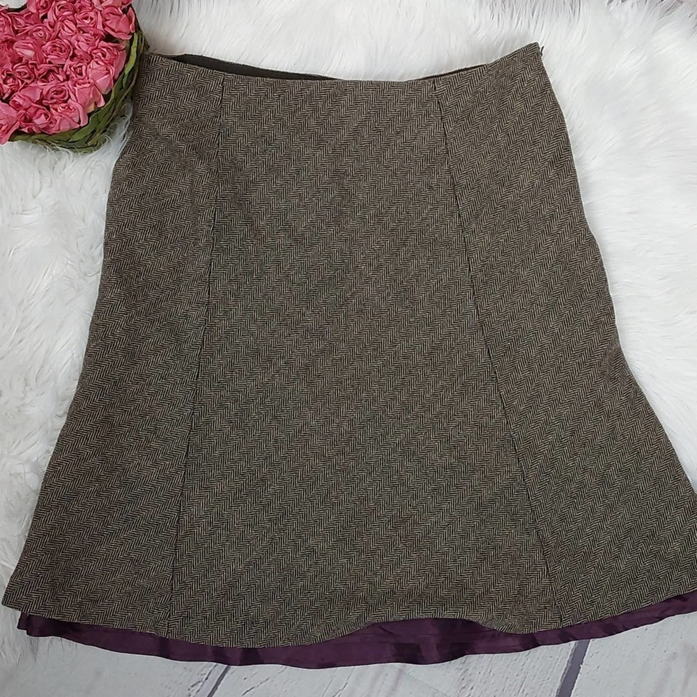 Eddie Bauer tweed fit and flare skirt purple lining